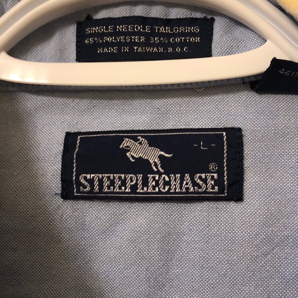 Steeplechase button down shirt, yellow size large - Picture 2 of 2